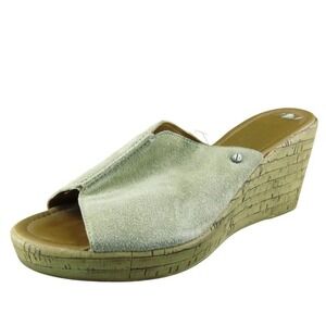 A. Giannetti  Women Slide Sandal Shoes‎ Size 8 Medium Brown Leather